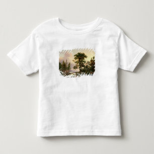 T-shirt Lobos em uma paisagem do inverno (óleo no painel)