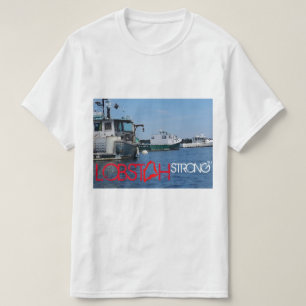 T-SHIRT LOBSTAH FORTE, FOTO DO BARCO DA LAGOSTA DE MAINE