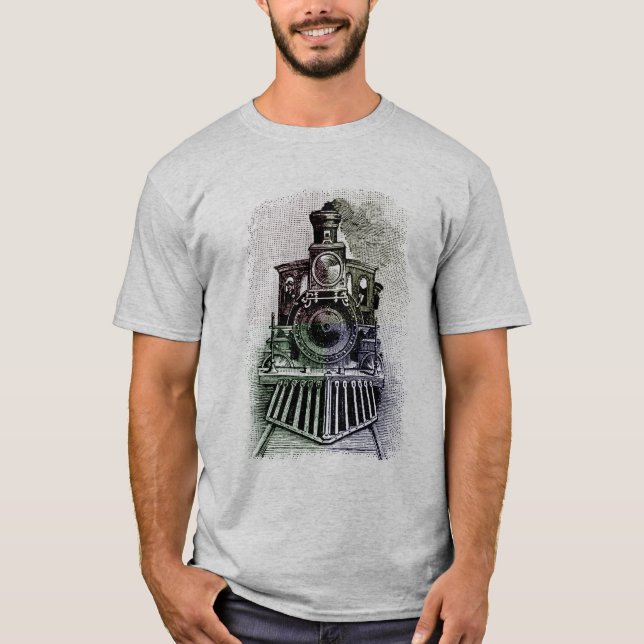 T-shirt locomotivo do trem para o pai (Frente)
