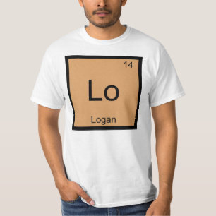 T-shirt Logan Nome Elemento Químico Tabela Periódica