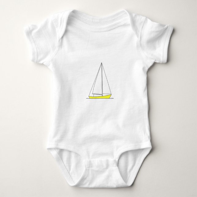 T-shirt Logotipo amarelo da navigação de Sloop (Frente)