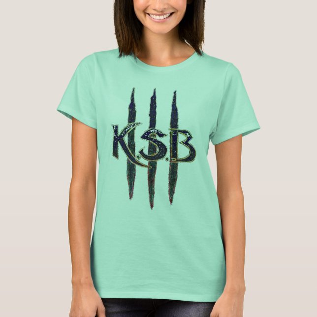 T-shirt Logotipo Azul Grunge do KSB (Frente)