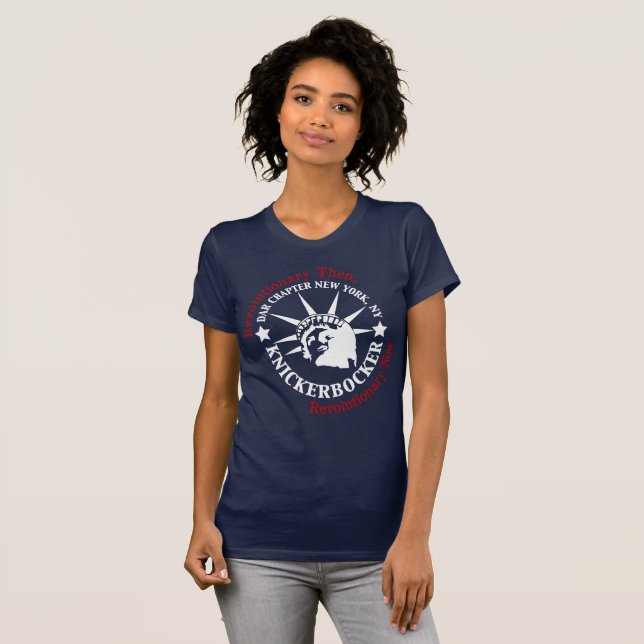 T-shirt Logotipo branco e azul de Knickerbocker (Frente Completa)