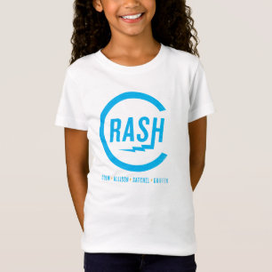 T-shirt Logotipo ciano do T das meninas do impacto