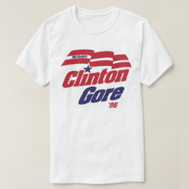 T-shirt Logotipo Clinton/Gore 1996 da campanha do vintage
