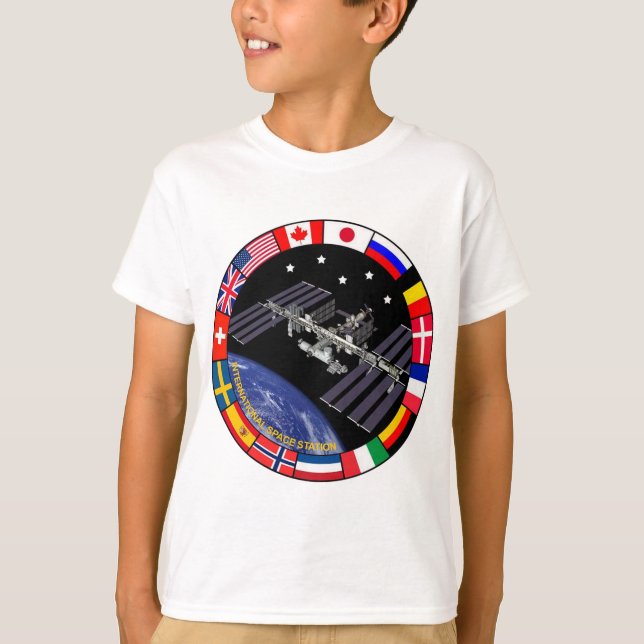T-shirt Logotipo composto de membros ISS (Frente)