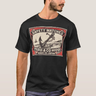 T-shirt Logotipo da caixa de fósforos da âncora do vinta