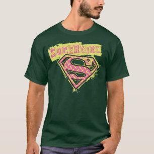 T-shirt Logotipo da Supergirl Grunge rosa
