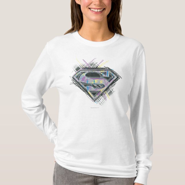 T-shirt Logotipo da Supergirl Scribbles (Frente)