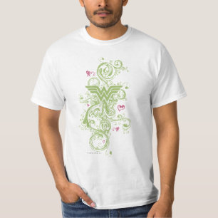 T-shirt Logotipo de espiral verde da Mulher Maravilha