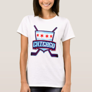 T-shirt Logotipo de hóquei de bandeira de Chicago com Impr