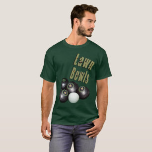 T-shirt Logotipo De Imagem E Bolinhos Do Lawn Bowls,