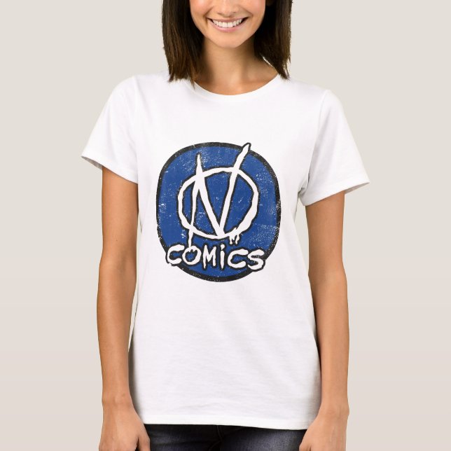 T-shirt Logotipo de NComics afligido (Frente)