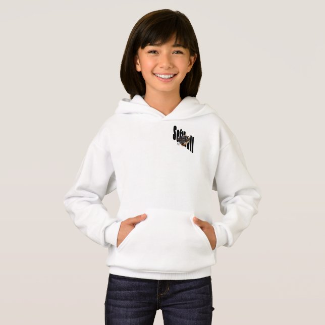 T-shirt Logotipo Dimensionado Sofball Girls Fleece Hoodie (Frente Completa)