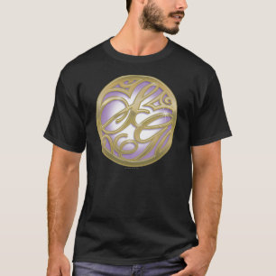 T-shirt Logotipo do círculo Dourado e roxo da Supergirl