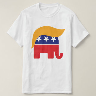 T-shirt Logotipo do Elefante do GOP com o Cabelo de Donald