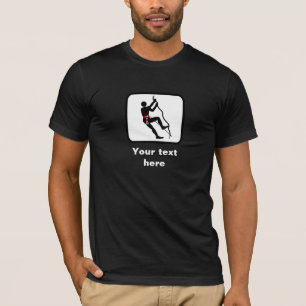 T-shirt Logotipo do montanhista de rocha -- Customizável