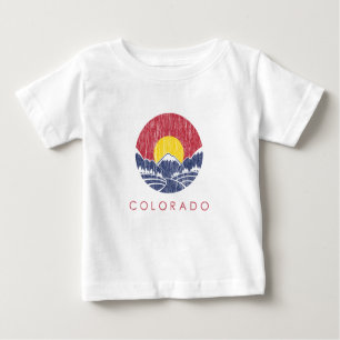 T-shirt Logotipo do por do sol de Colorado da montanha