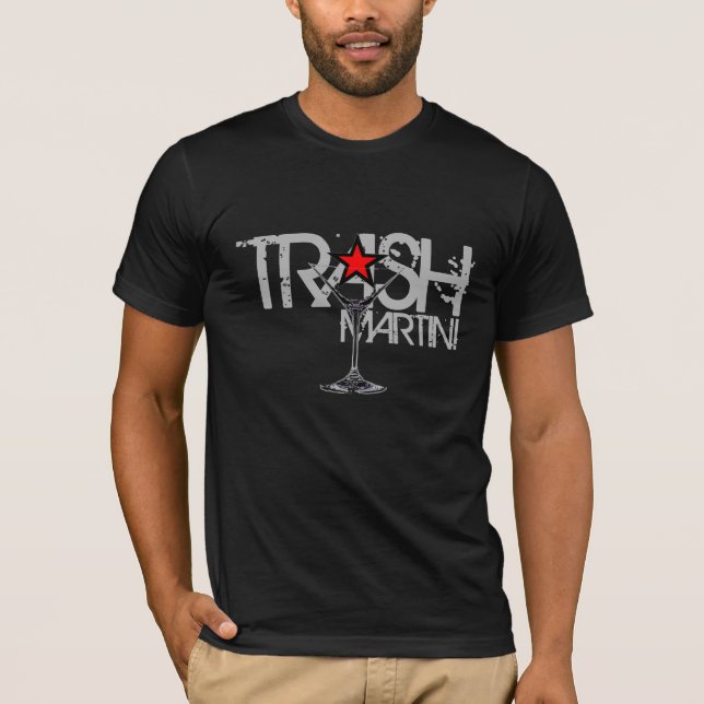 T-shirt Logotipo do prata TRASH Martini (Frente)