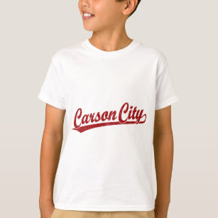 T-shirt Logotipo do roteiro de Carson City no vermelho