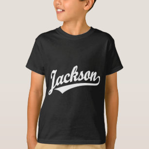 T-shirt Logotipo do roteiro de Jackson no branco
