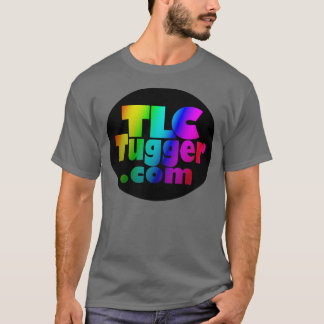 T-shirt Logotipo do TLC Tugger - arco-íris no oval preto