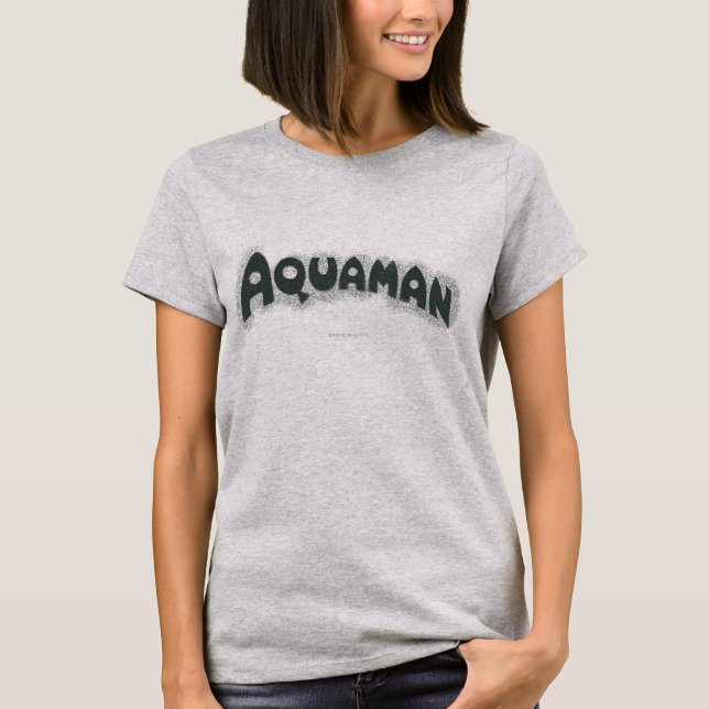 T-shirt Logotipo Preto Grunge Aquaman (Frente)