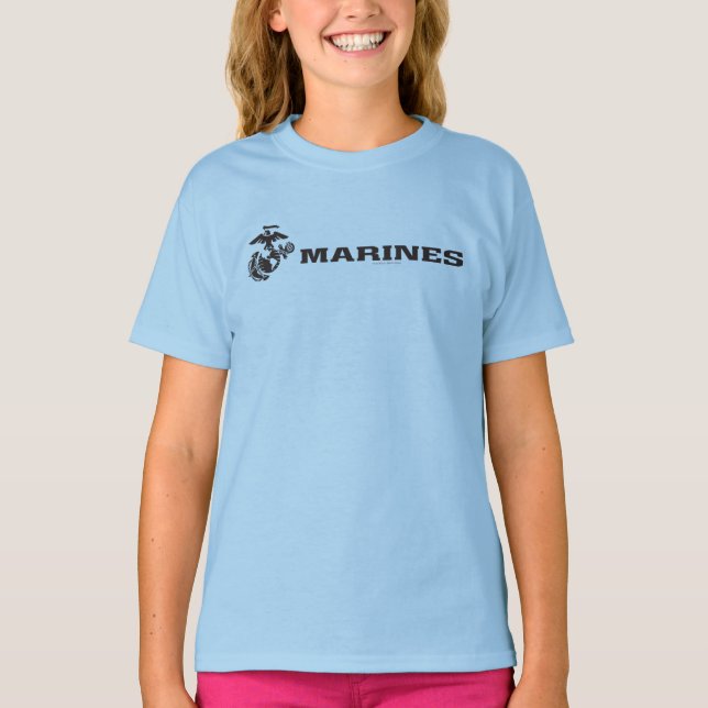 T-shirt Logotipo USMC - Preto (Frente)