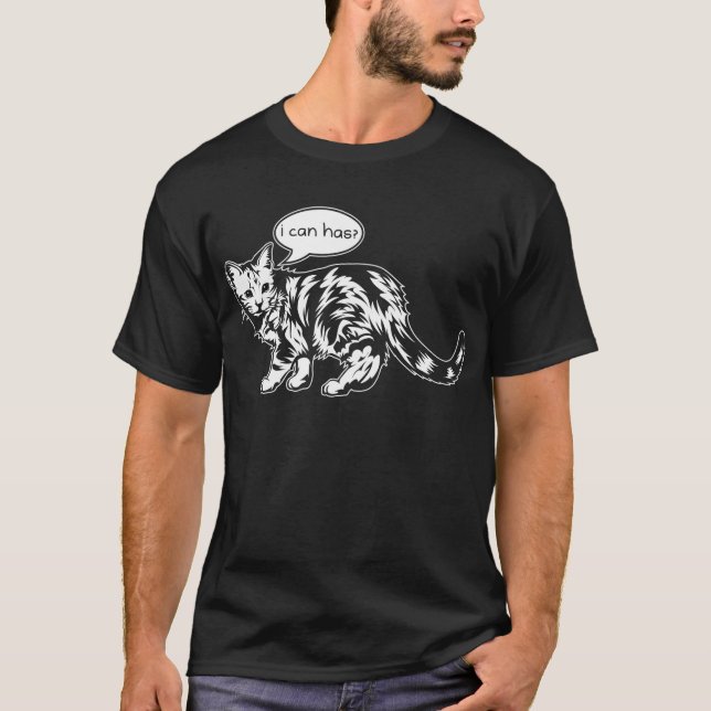 T-shirt lolcat - eu posso tenho? (Frente)