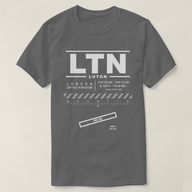 T-shirt London Luton Airport LTN T Shirt (Frente do Design)