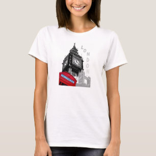 T-shirt London Red Telefone big ben pop art