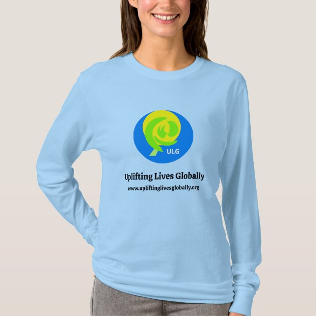 T-Shirt Longa manga - L Azul (Frente)