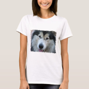T-shirt longo da Capa da imagem do Malamute do