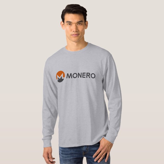 T-shirt longo da Capa da moeda de Monero (XMR) (Frente Completa)