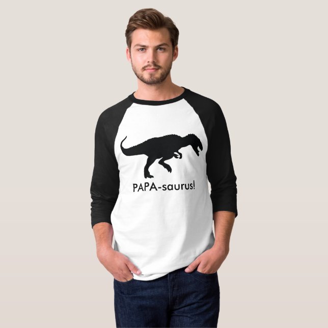T-shirt longo da Capa da Papá-saurus (Frente Completa)