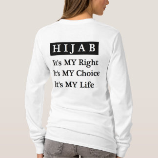 T-shirt longo da Capa da vida de Hijab (branco)