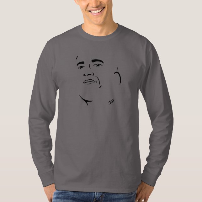 T-shirt longo da Capa de Barack Obama (Frente)