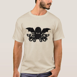 T-shirt longo da Capa de Cthulhu - preto