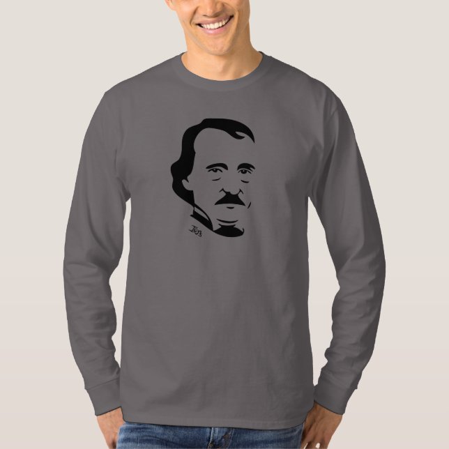 T-shirt longo da Capa de Edgar Allan Poe (Frente)