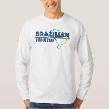 T-shirt longo da Capa de Jiu Jitsu do brasileiro