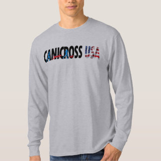 T-shirt longo da Capa do Canicross EUA dos homens