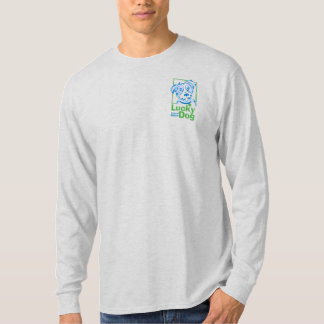 T-shirt longo da Capa do cão afortunado dos homens
