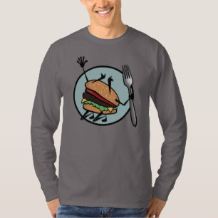 T-SHIRT LONGO DA CAPA DO CHEESEBURGER ENGRAÇADO