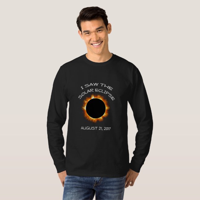 T-shirt longo da Capa do eclipse 2017 (Frente Completa)