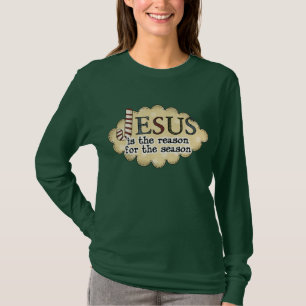 T-shirt longo da Capa do Natal religioso das