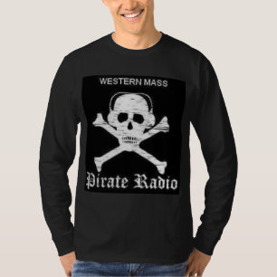 T-shirt longo da Capa do rádio do pirata dos