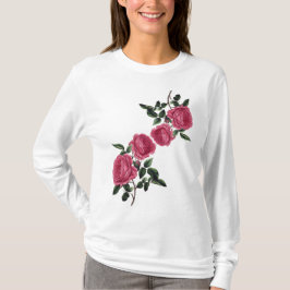 T-shirt longo da Capa dos rosas malva cor-de-rosa