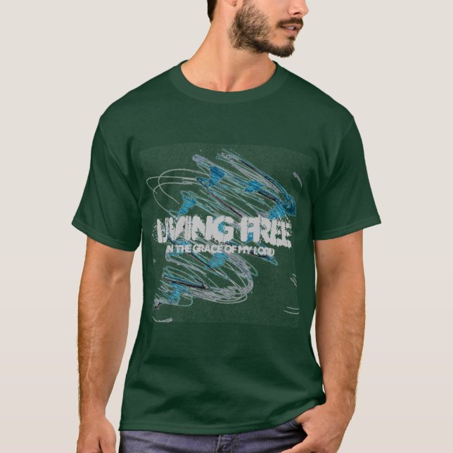 T-shirt longo da luva dos homens livres vivos (Frente)