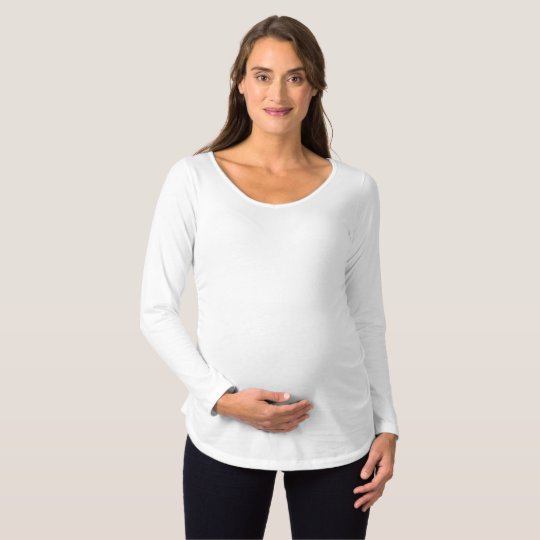 Camiseta para gestantes com mangas compridas, Branco