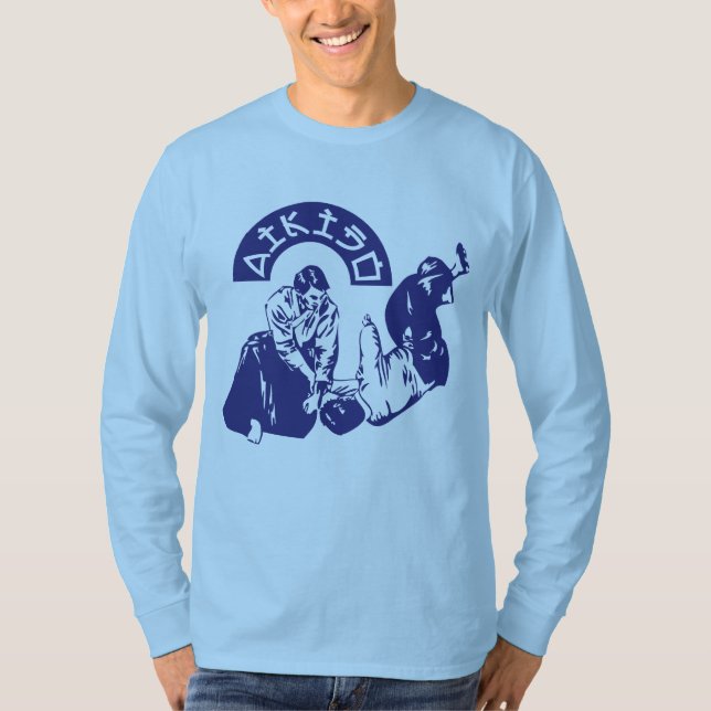 T-shirt longo do Aikido da Capa (Frente)